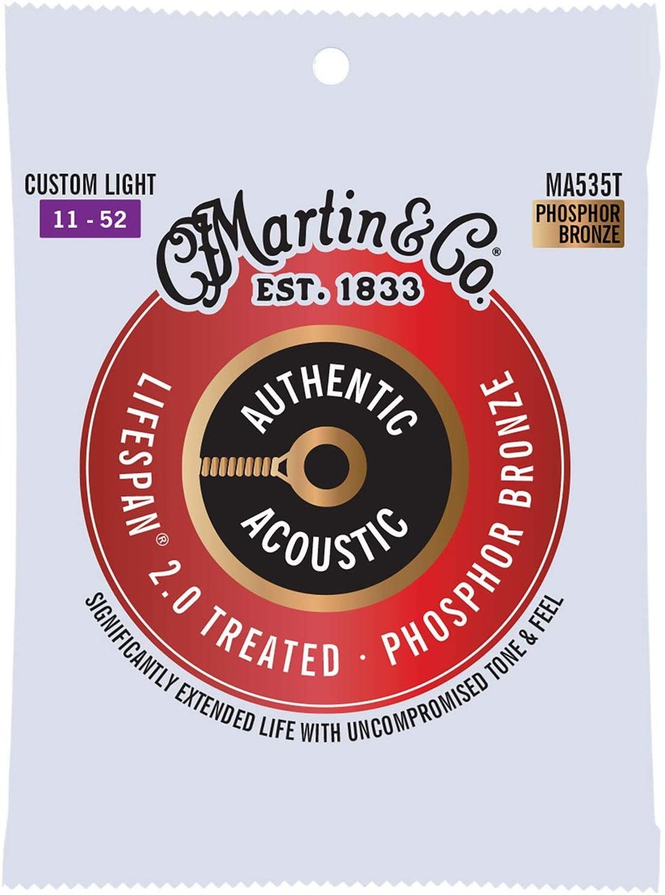 Martin MA535T Authentic Acoustic Lifespan 2.0 Phosphor Bronze Acoustic String Set .011-.052