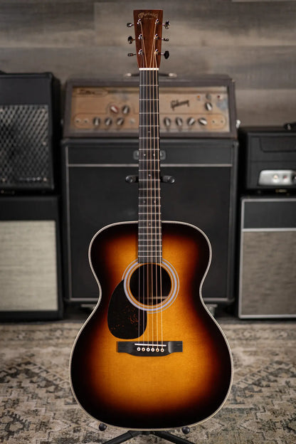 Martin OM-28 Standard Series Left-Hand Acoustic Guitar - 1935 Sunburst with Hardshell Case