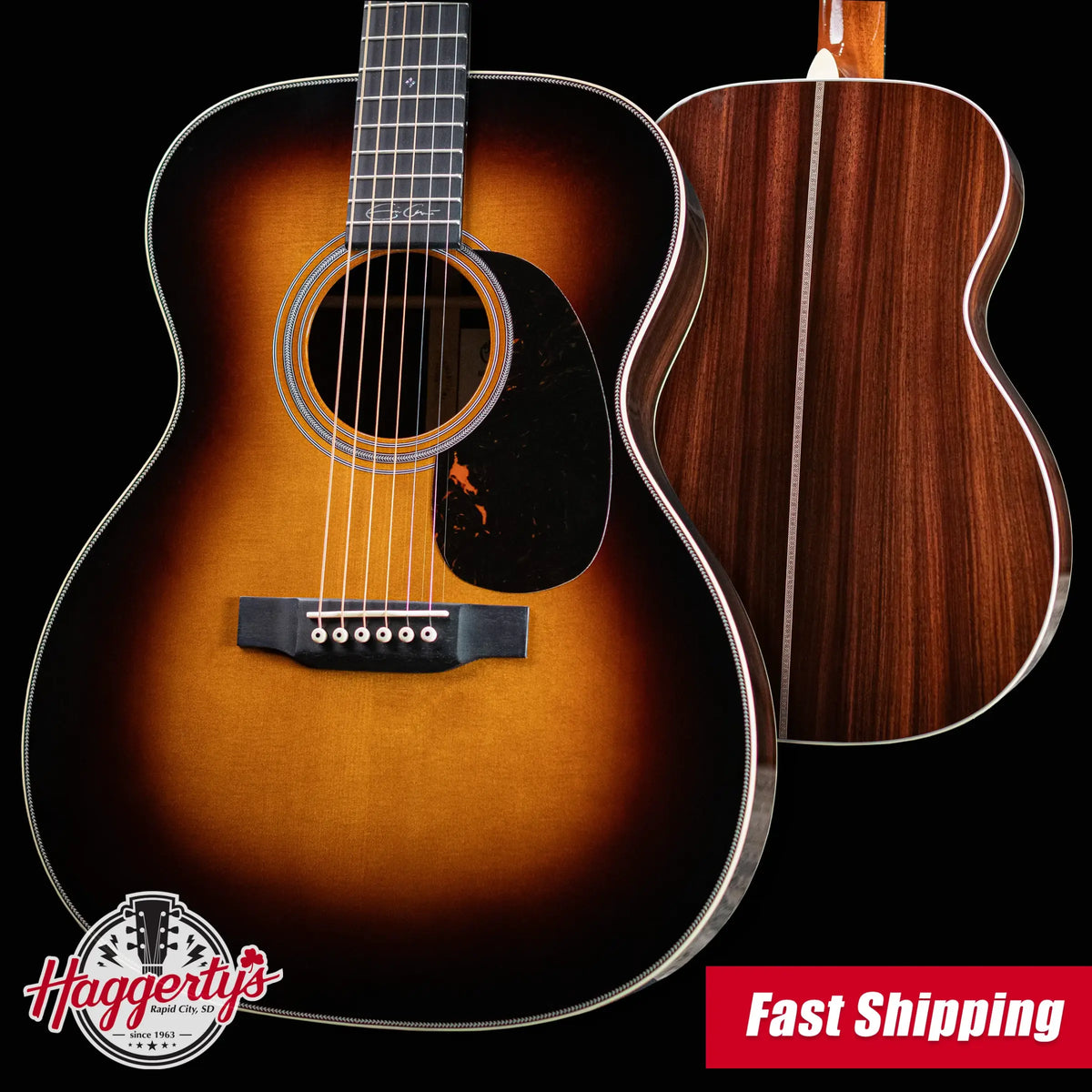 Martin 000-28 EC Eric Clapton Signature Acoustic Guitar - 1935 Sunburst with Hardshell Case