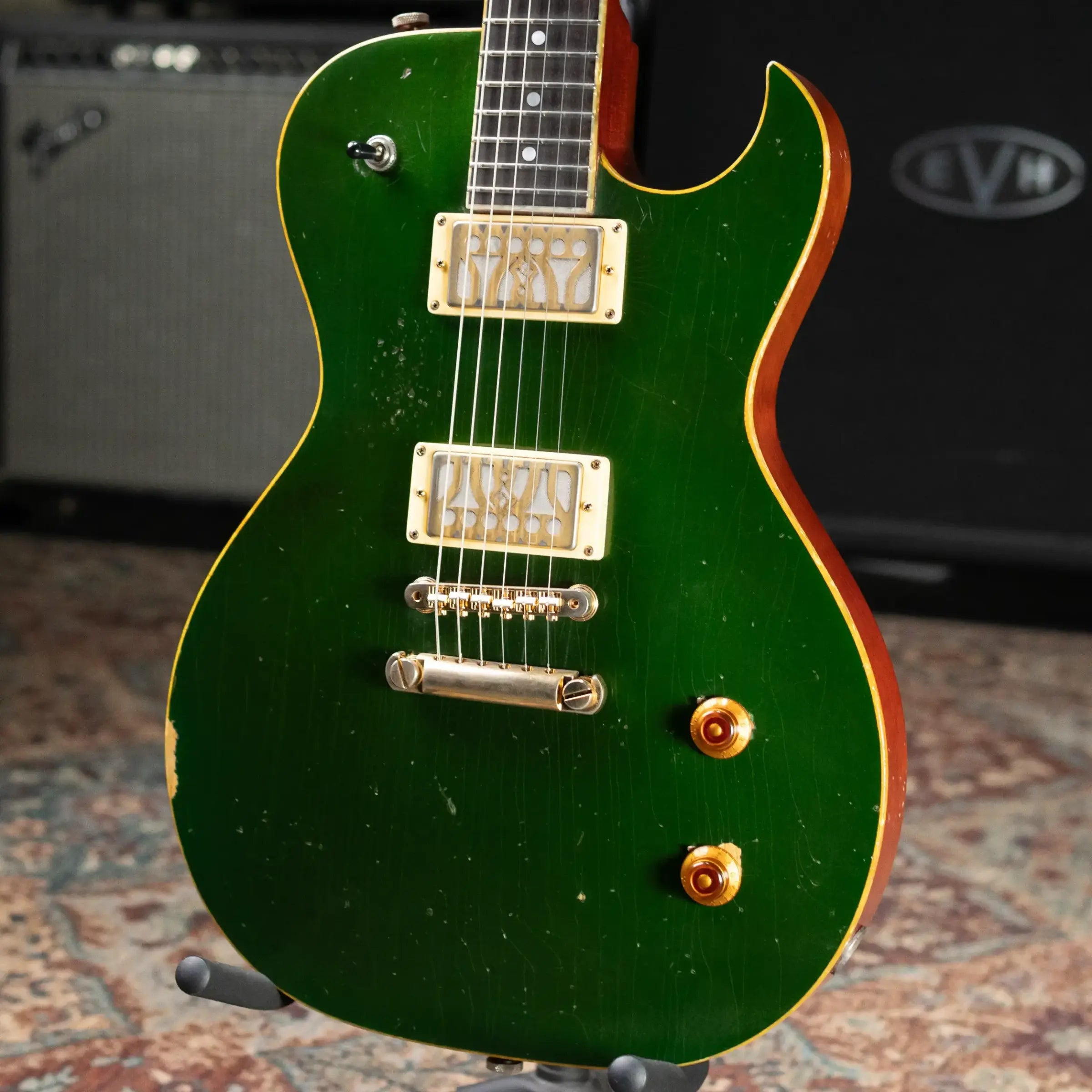 Maybach Convair Masterbuilt Electric Guitar - Aged British Racing Green with Hardshell Case