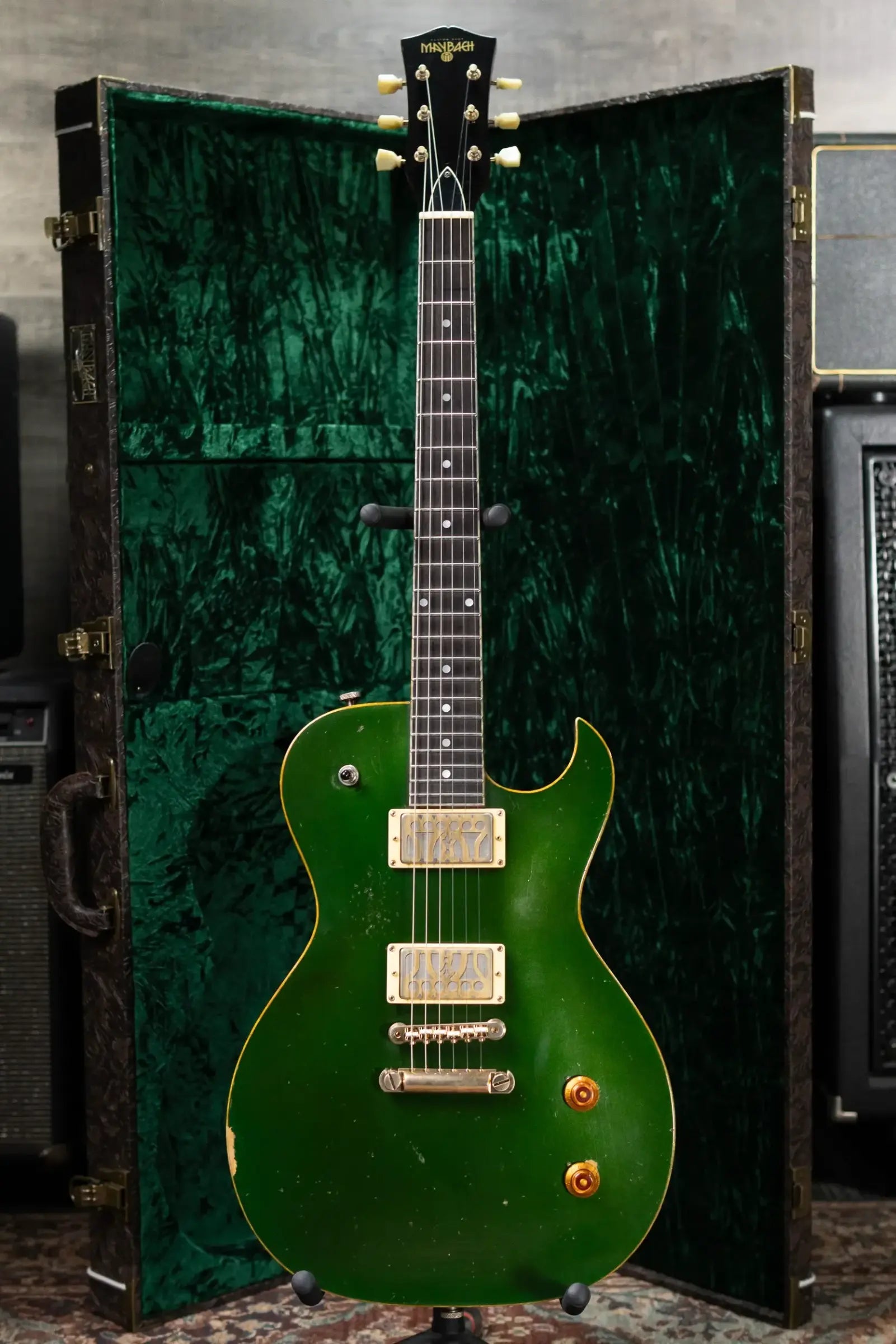Maybach Convair Masterbuilt Electric Guitar - Aged British Racing Green with Hardshell Case