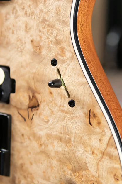 Mayones NAMM 2025 Regius 4Ever 6 – Master Grade Myrtlewood Burl with Mayones HISCOX Case