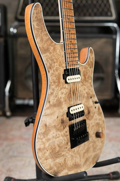 Mayones NAMM 2025 Regius 4Ever 6 – Master Grade Myrtlewood Burl with Mayones HISCOX Case
