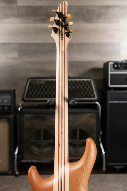 Mayones NAMM 2025 Regius 4Ever 6 – Master Grade Myrtlewood Burl with Mayones HISCOX Case