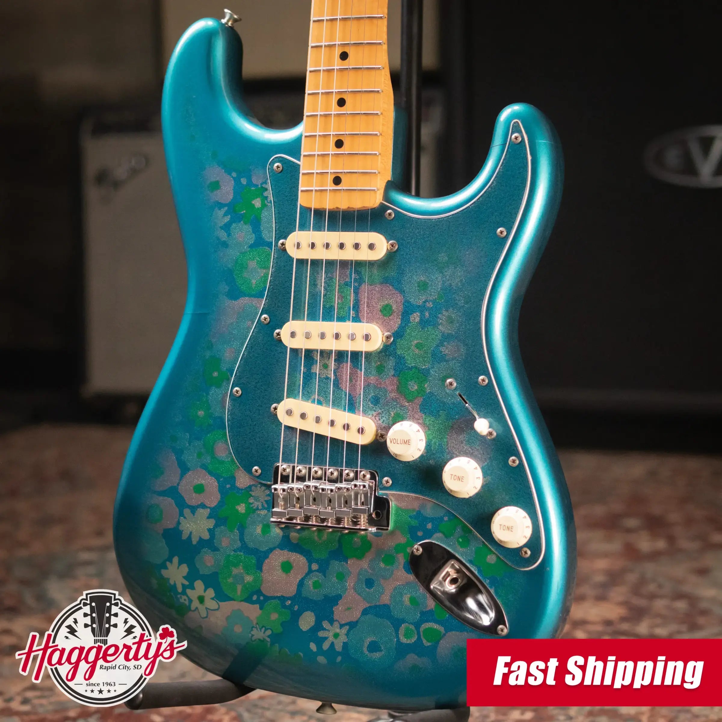 Mid-1980's Fender Stratocaster ST-72 Electric Guitar - Blue Flower with Hardshell Case