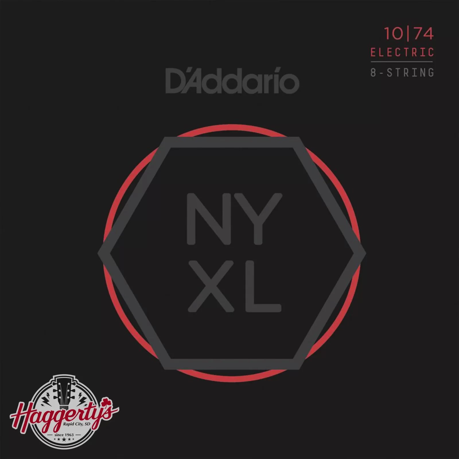 D'Addario 10-74 Light Top/Heavy Bottom 8-String, NYXL Electric Guitar Strings