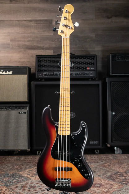 Nash JB-5 5-String Jazz Bass - 3-Tone Burst with Hardshell Case