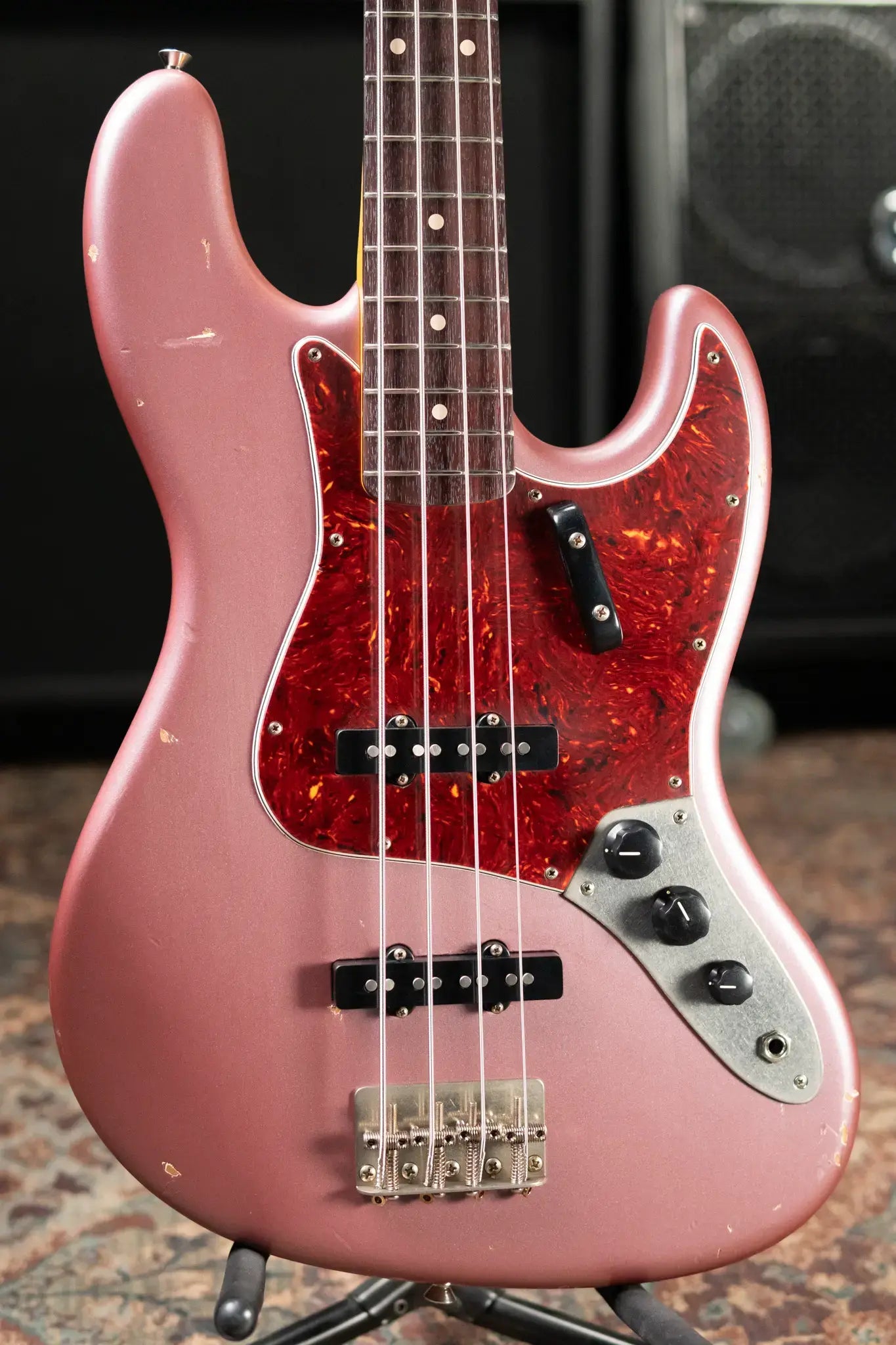 Nash JB-63 Jazz Bass - Burgundy Mist with Hardshell Case