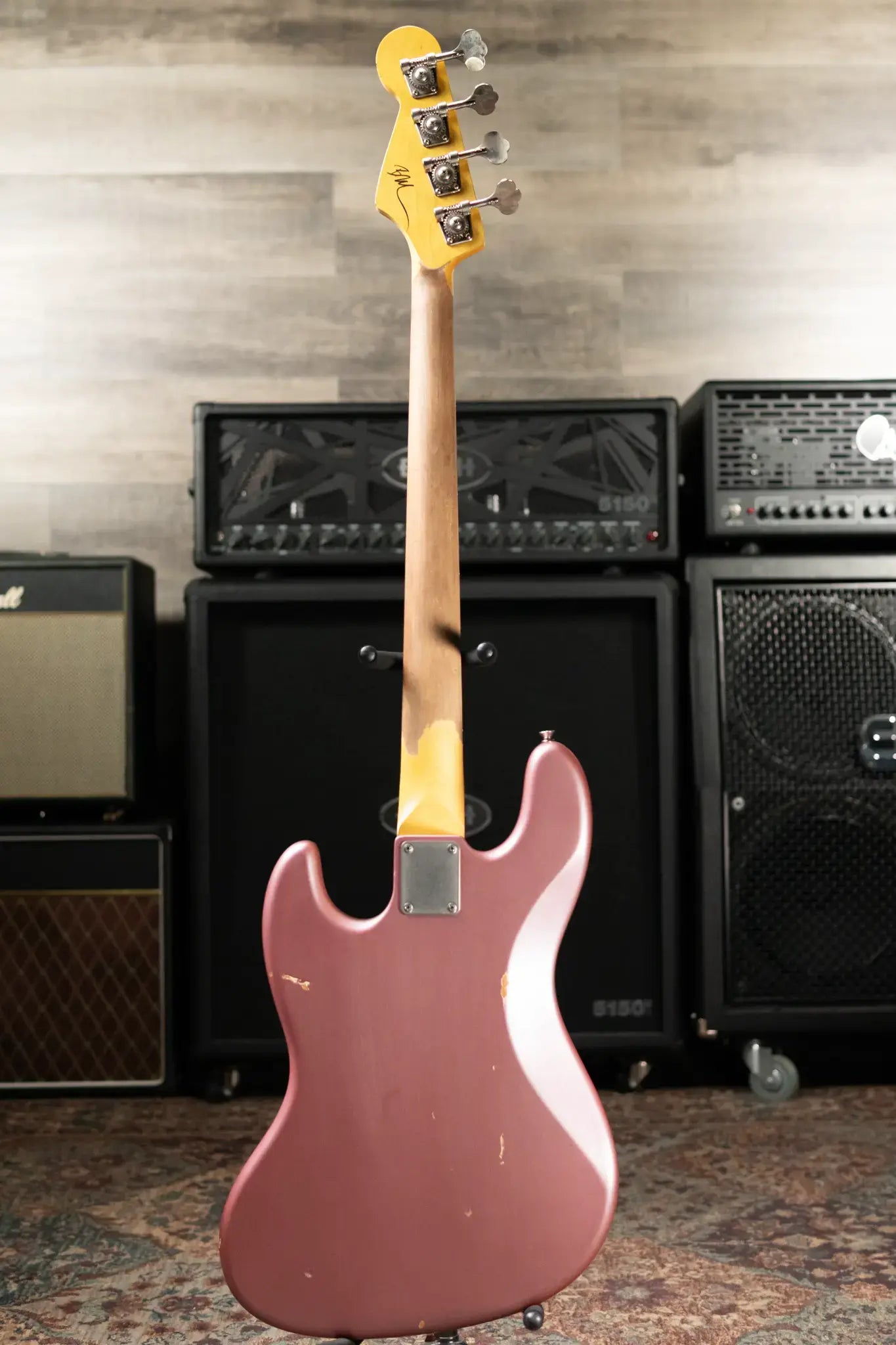 Nash JB-63 Jazz Bass - Burgundy Mist with Hardshell Case