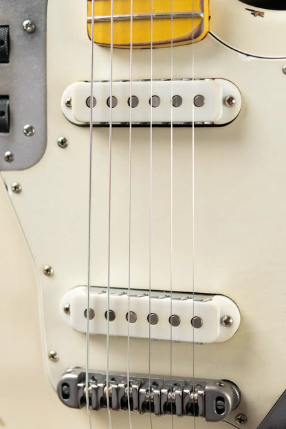 Nash JG-63 Electric Guitar - Olympic White over 3-Tone Burst with Hardshell Case