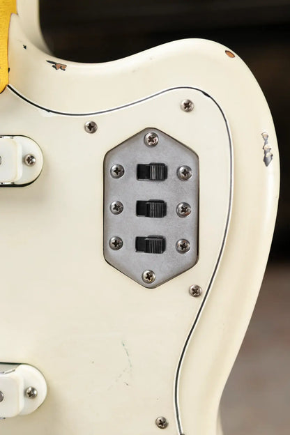 Nash JG-63 Electric Guitar - Olympic White over 3-Tone Burst with Hardshell Case