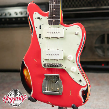 Nash JM-63 Electric Guitar - Fiesta Red over 3-Tone Burst with Hardshell Case