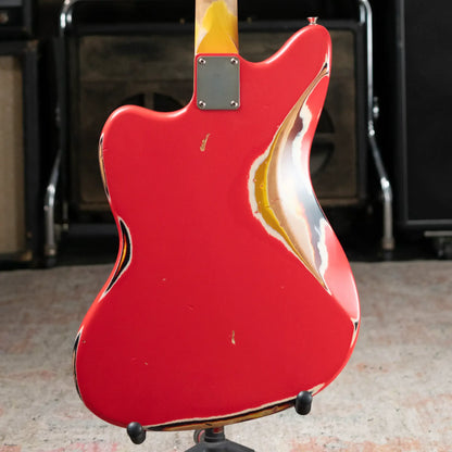 Nash JM-63 Electric Guitar - Fiesta Red over 3-Tone Burst with Hardshell Case