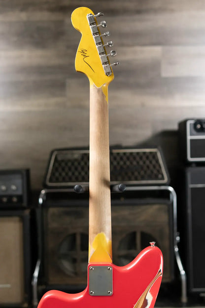 Nash JM-63 Electric Guitar - Fiesta Red over 3-Tone Burst with Hardshell Case