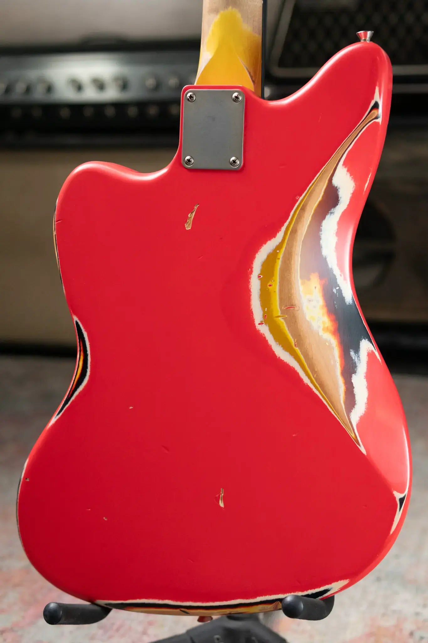 Nash JM-63 Electric Guitar - Fiesta Red over 3-Tone Burst with Hardshell Case