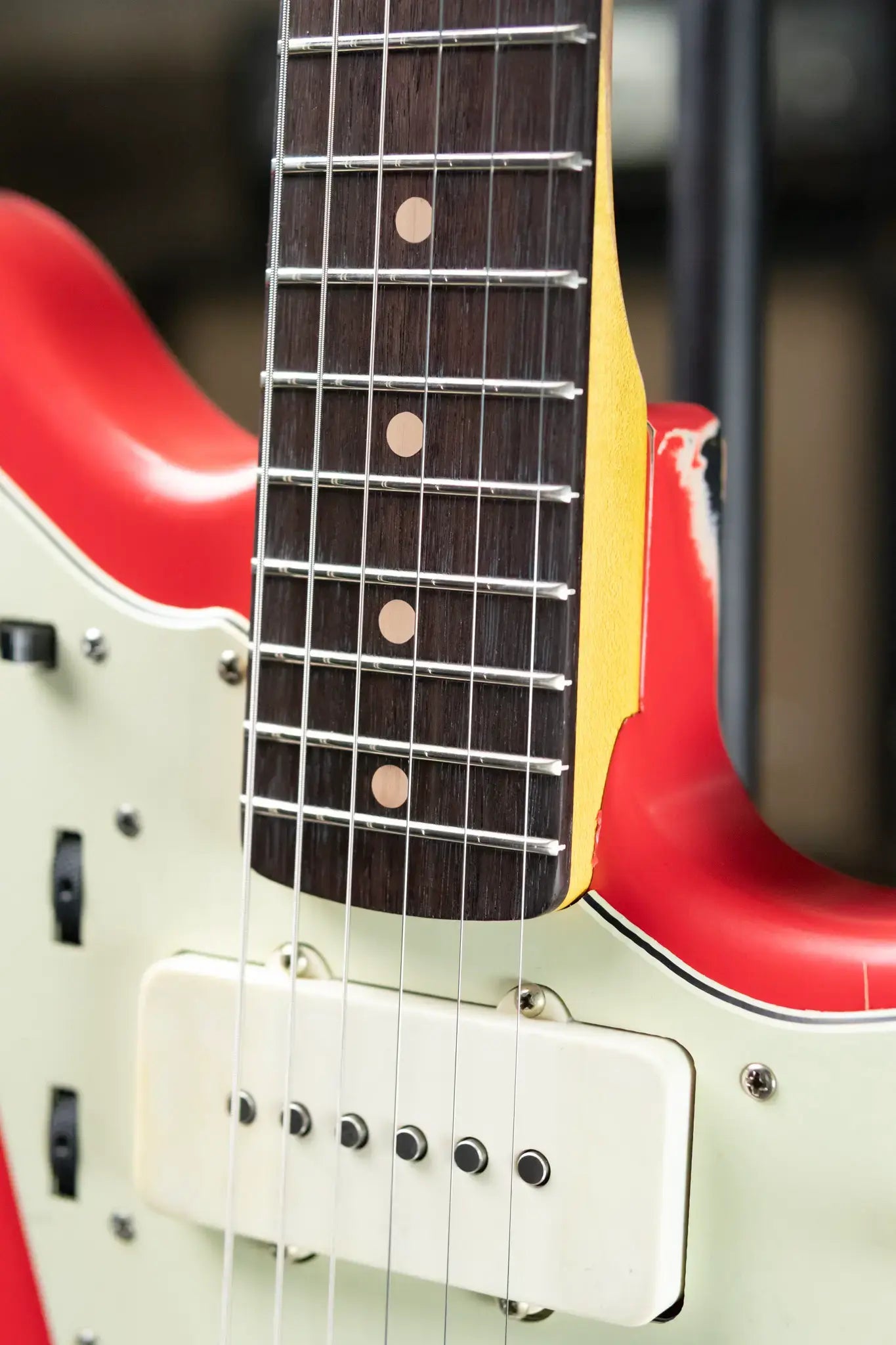 Nash JM-63 Electric Guitar - Fiesta Red over 3-Tone Burst with Hardshell Case