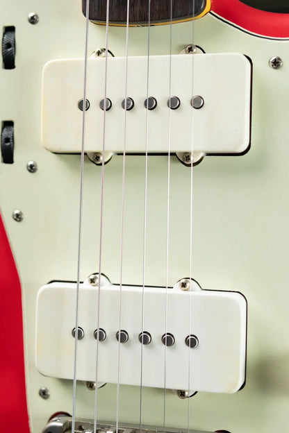 Nash JM-63 Electric Guitar - Fiesta Red over 3-Tone Burst with Hardshell Case