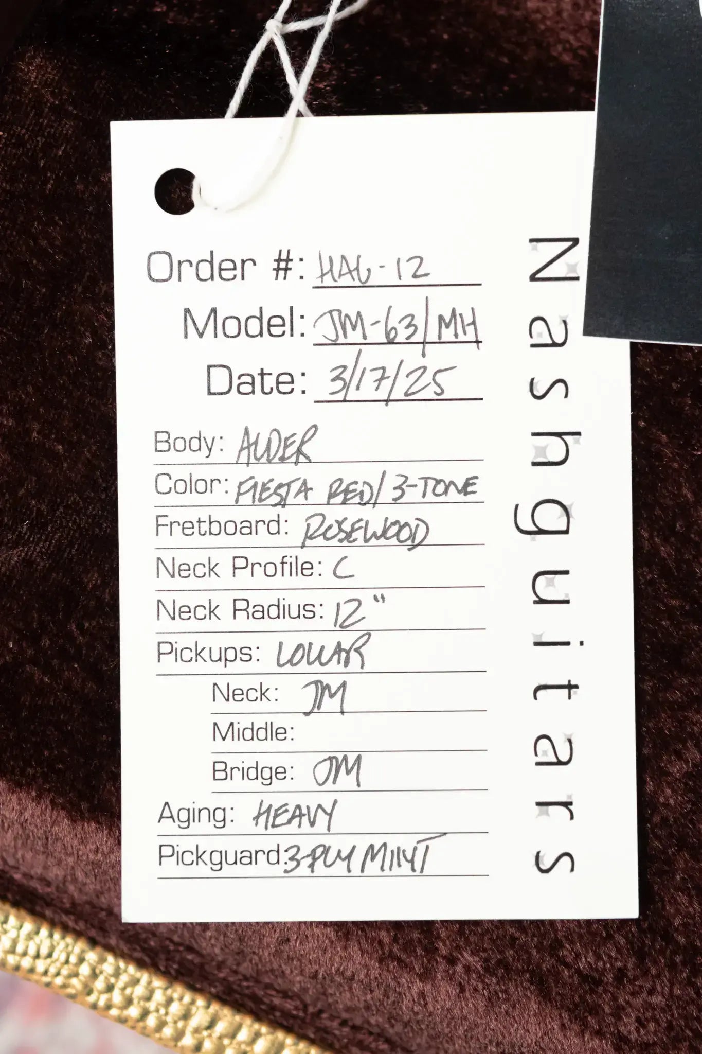 Nash JM-63 Electric Guitar - Fiesta Red over 3-Tone Burst with Hardshell Case