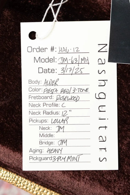 Nash JM-63 Electric Guitar - Fiesta Red over 3-Tone Burst with Hardshell Case