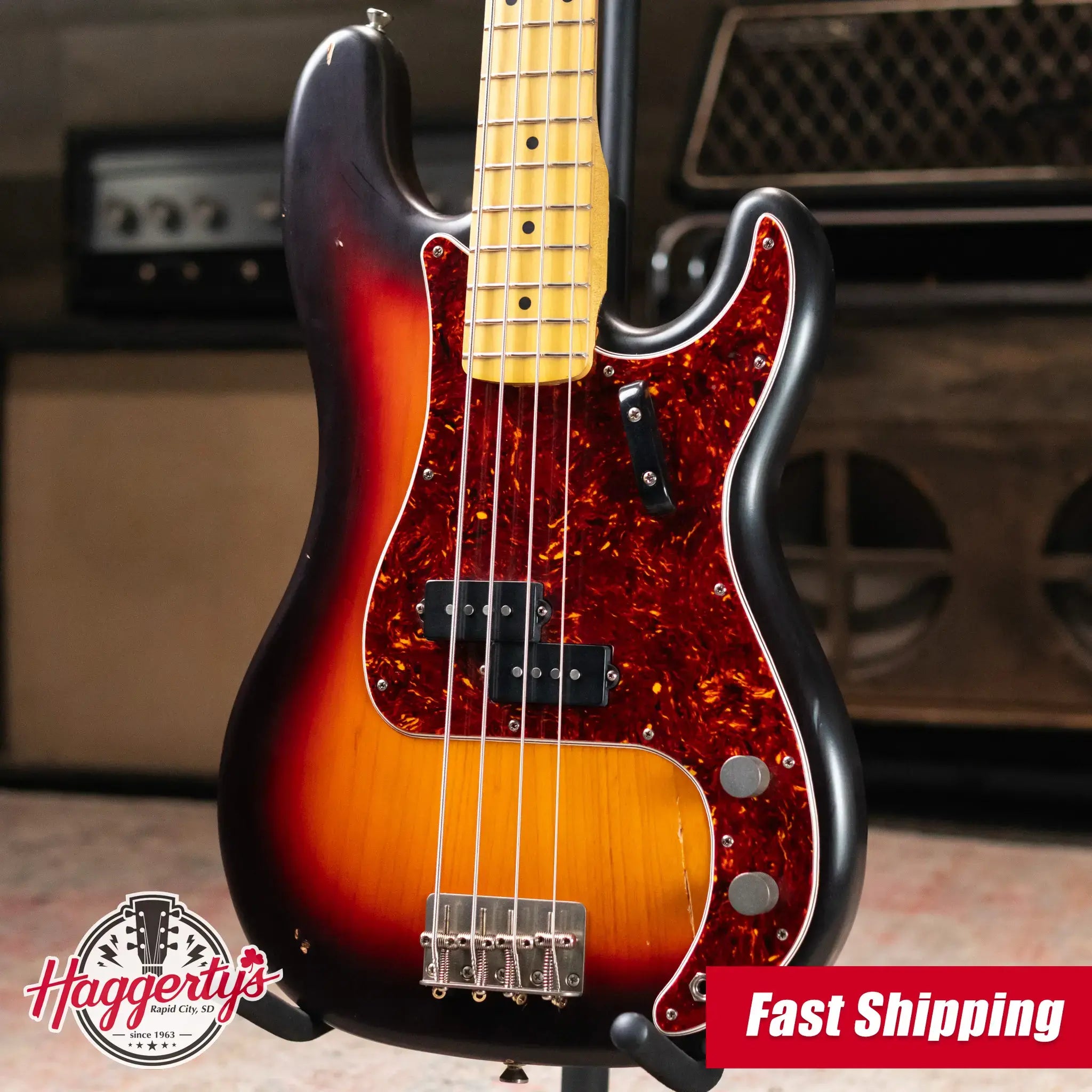Nash PB-57 Electric Bass - 3-Tone Burst with Hardshell Case