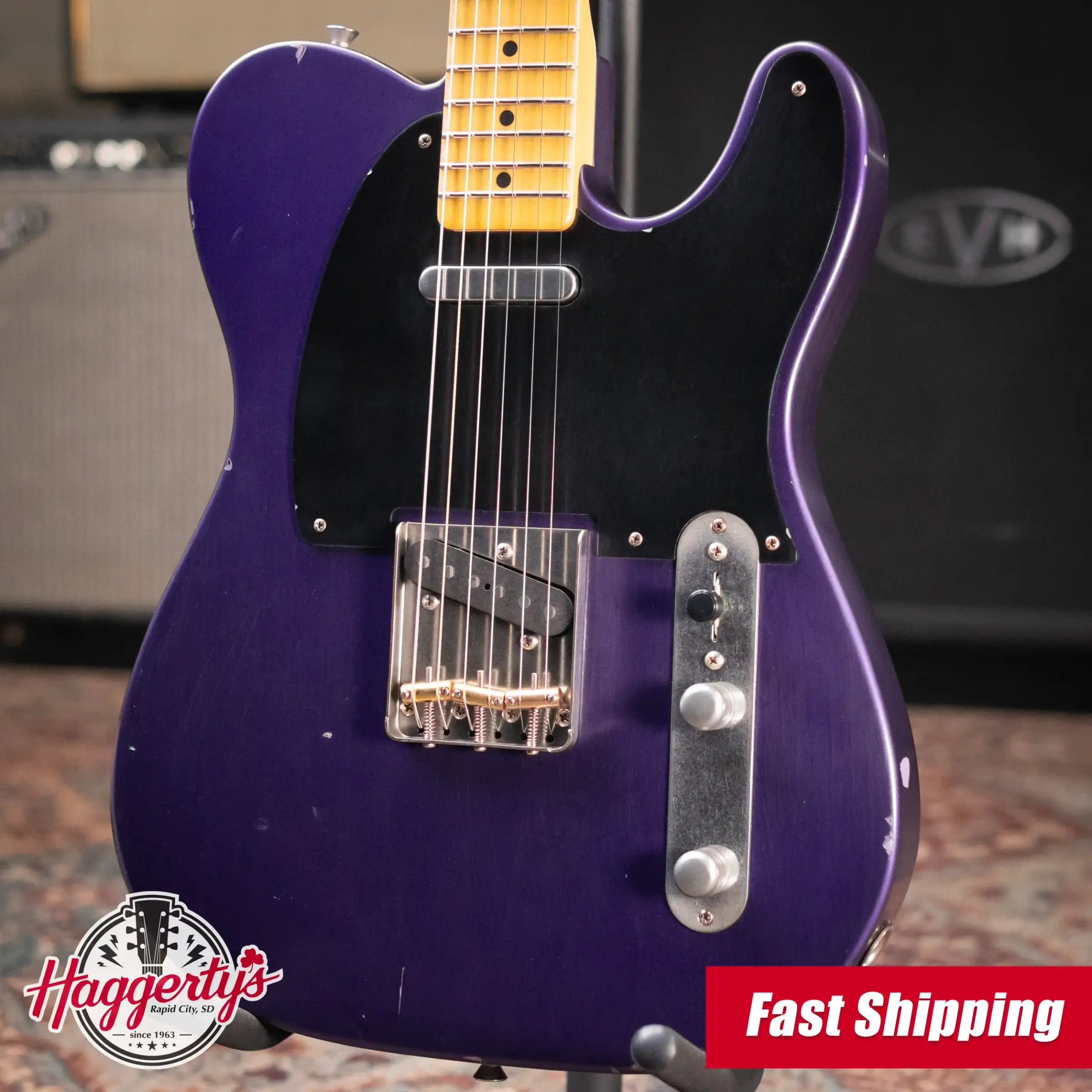 Nash T-52 Nautilus Neck Electric Guitar - Grape Metallic with Hardshell Case