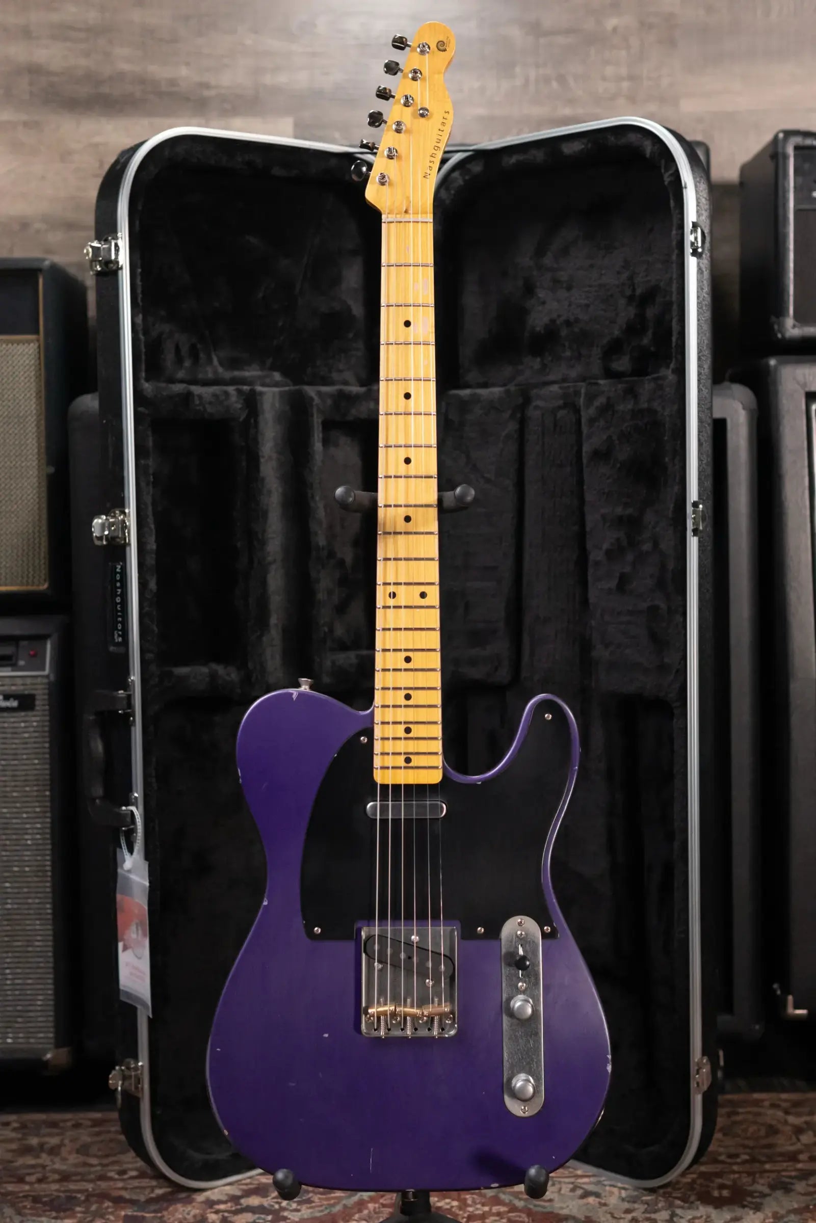 Nash T-52 Nautilus Neck Electric Guitar - Grape Metallic with Hardshell Case
