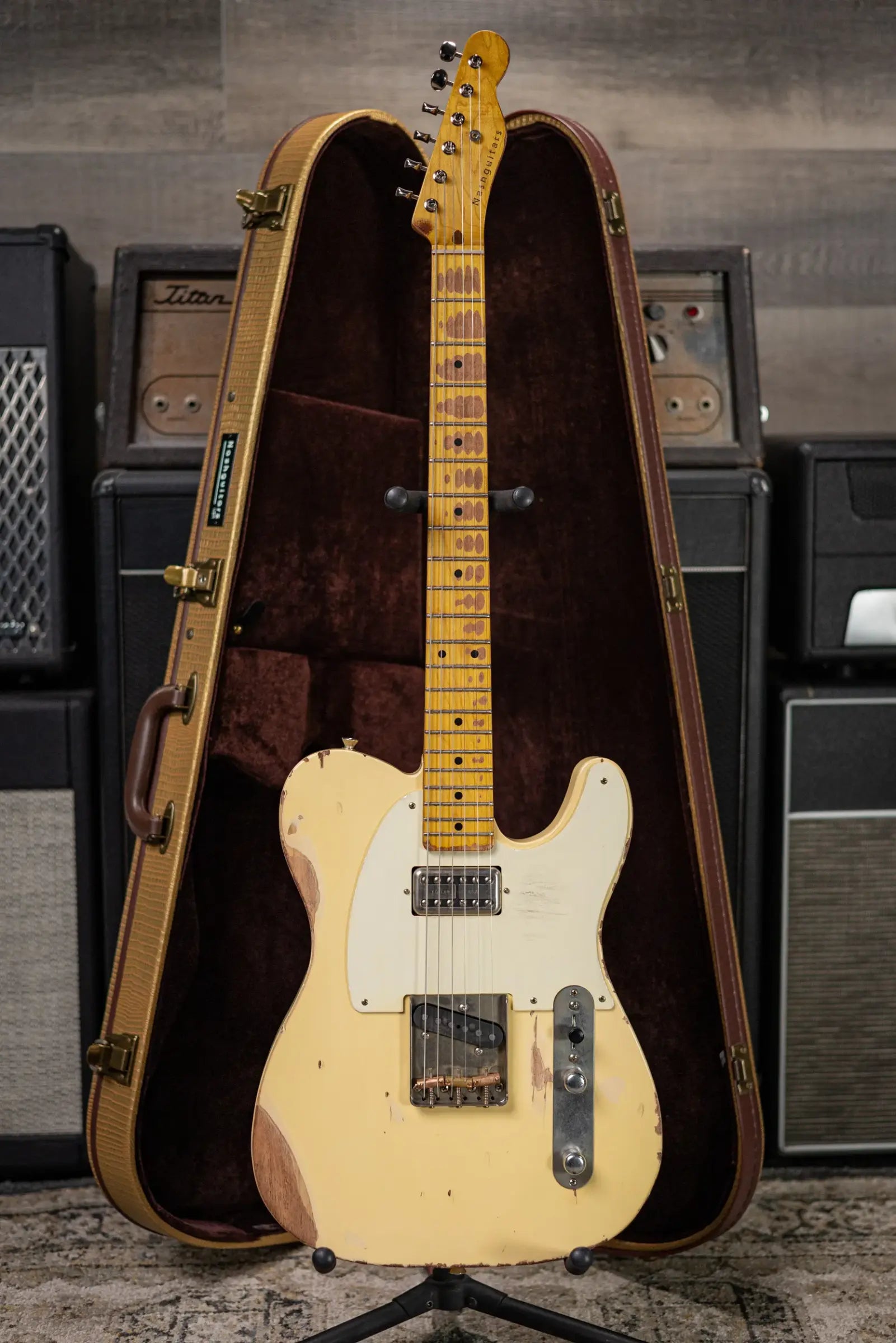 Nash T-57 Electric Guitar - Vintage White with Hardshell Case
