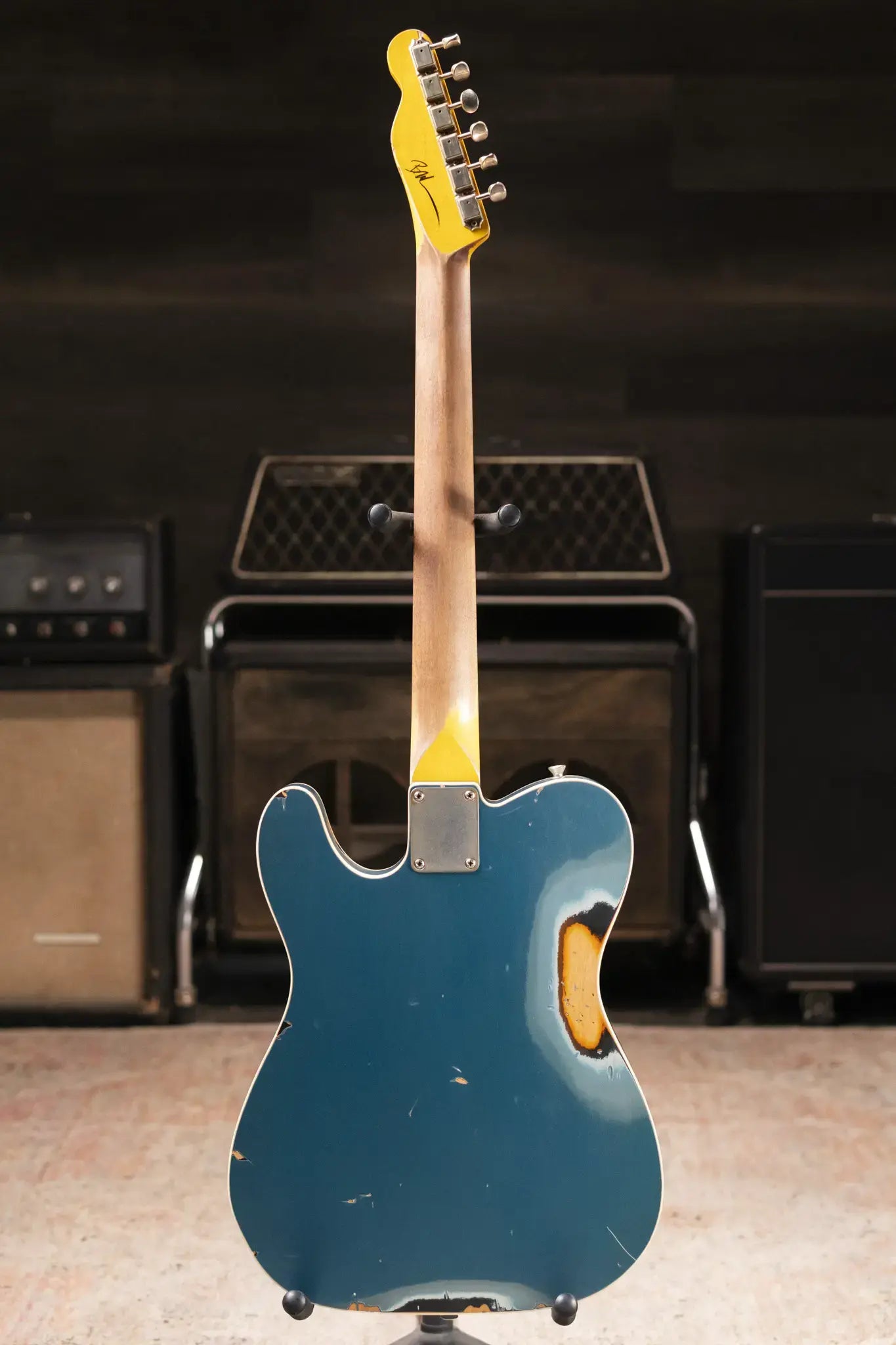 Nash T-63 Double Bound with Bigsby Electric Guitar - Ocean Turquoise Metallic over 2-Tone Burst with Hardshell Case