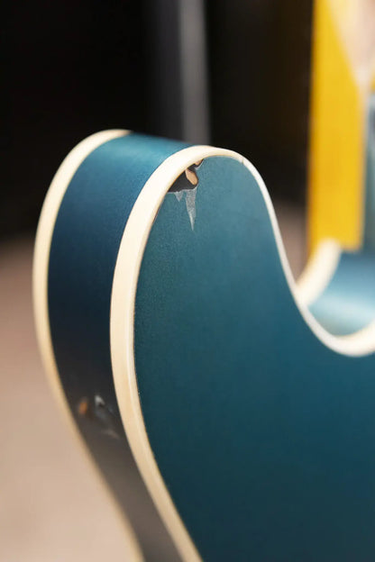 Nash T-63 Double Bound with Bigsby Electric Guitar - Ocean Turquoise Metallic over 2-Tone Burst with Hardshell Case