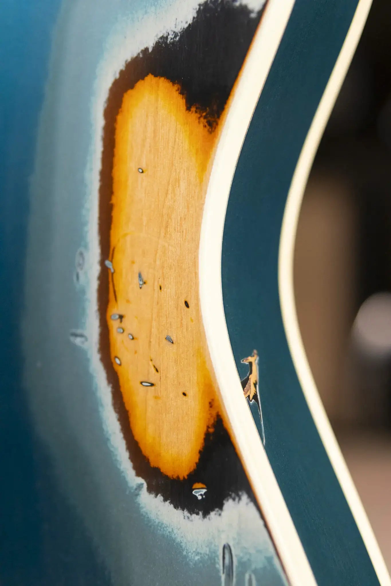 Nash T-63 Double Bound with Bigsby Electric Guitar - Ocean Turquoise Metallic over 2-Tone Burst with Hardshell Case