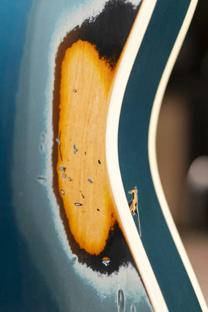 Nash T-63 Double Bound with Bigsby Electric Guitar - Ocean Turquoise Metallic over 2-Tone Burst with Hardshell Case