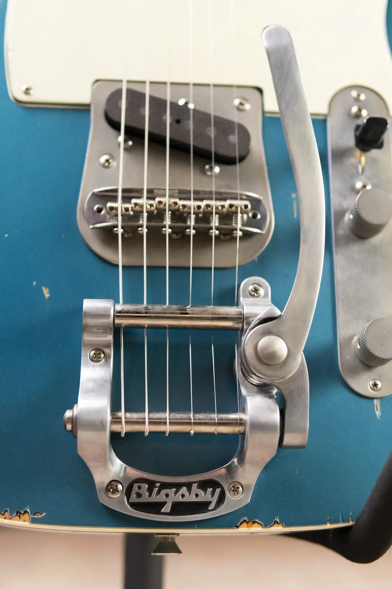 Nash T-63 Double Bound with Bigsby Electric Guitar - Ocean Turquoise Metallic over 2-Tone Burst with Hardshell Case