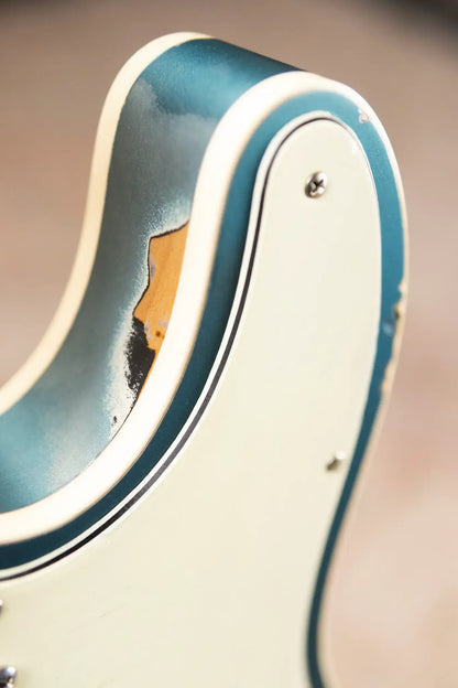 Nash T-63 Double Bound with Bigsby Electric Guitar - Ocean Turquoise Metallic over 2-Tone Burst with Hardshell Case