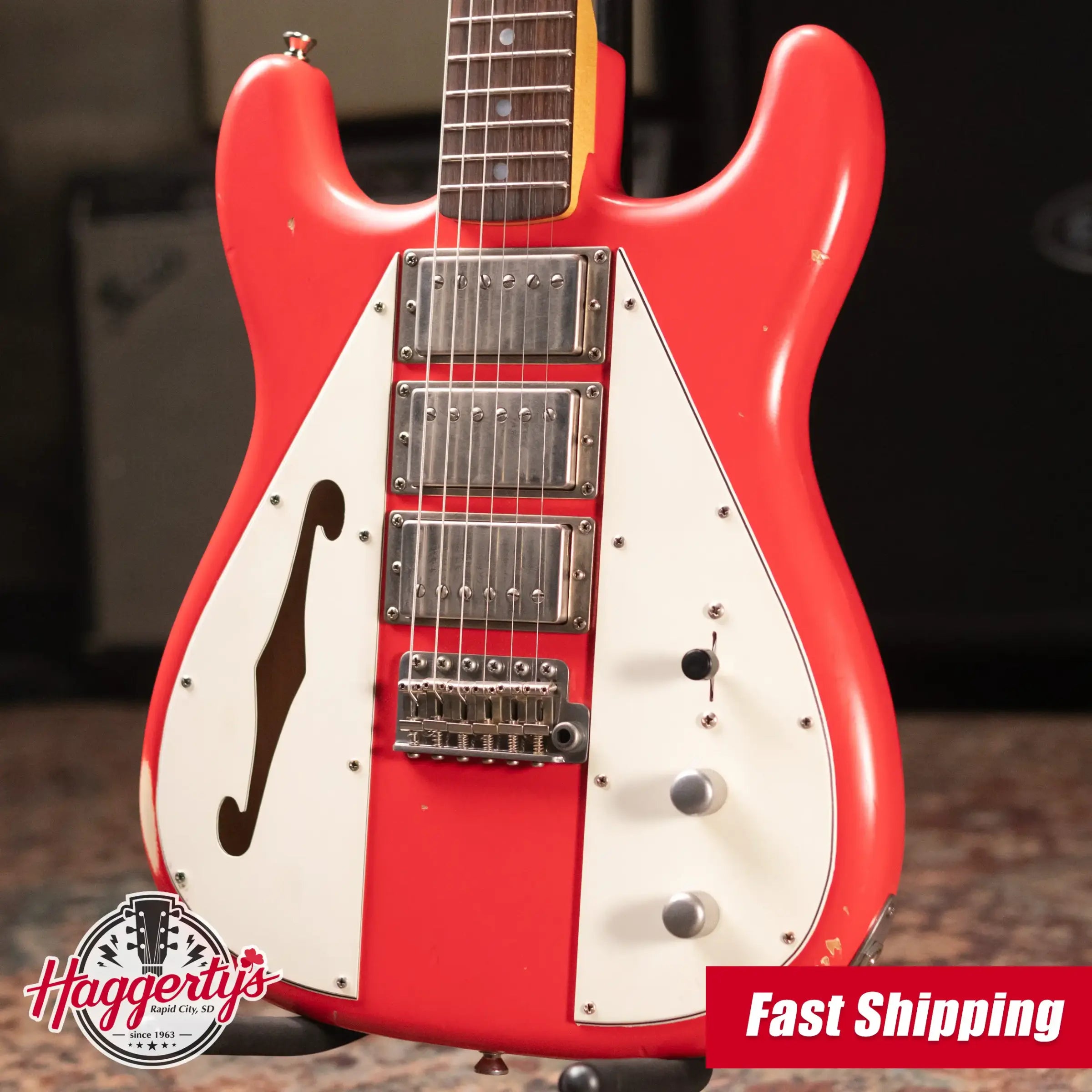 Nash WF-3/Trem Wayfarer Semi-Hollow Fiesta Red with Hardshell Case - Used