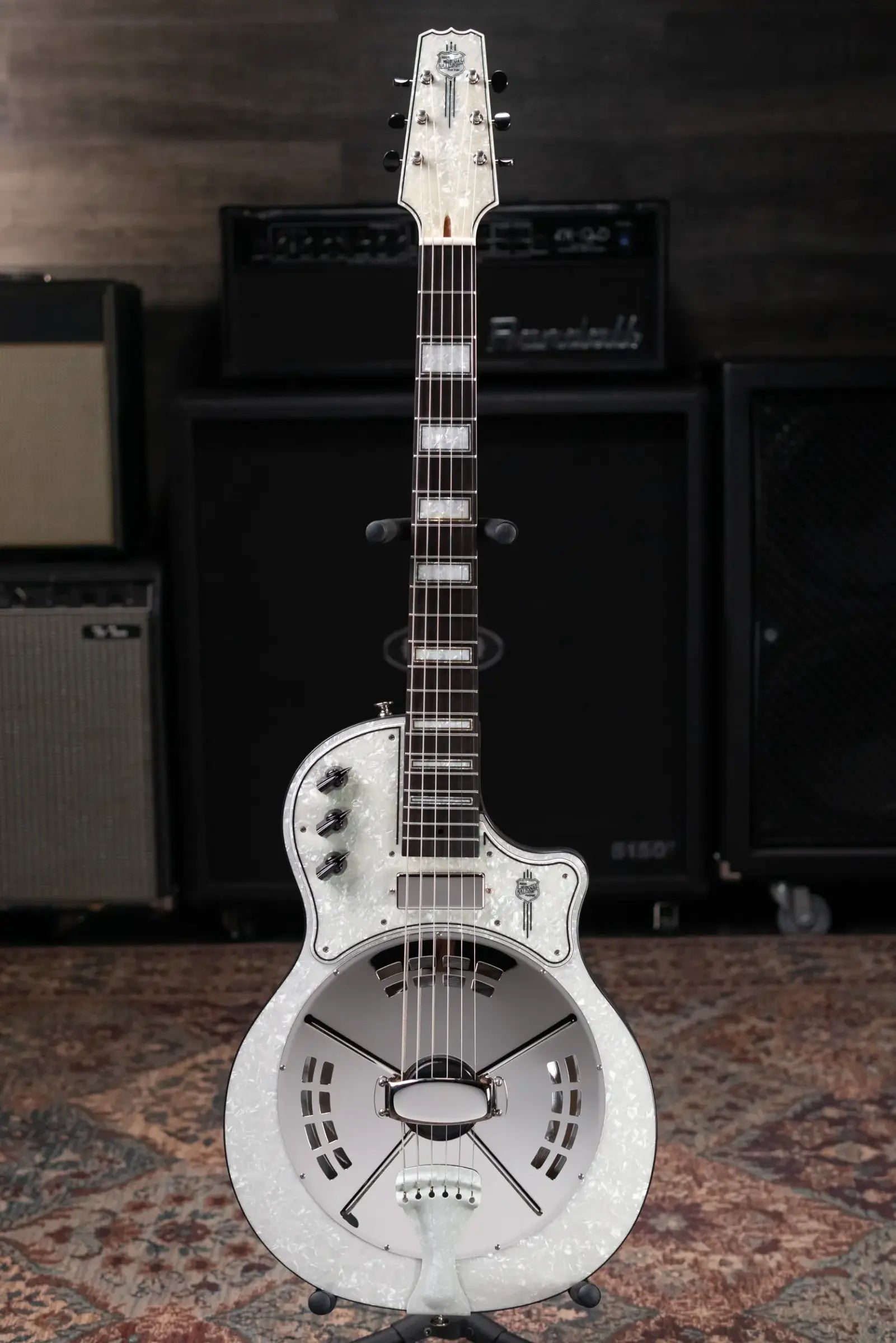 National Custom ResoLectric Guitar - Revolver with Pearloid Top and Hardshell Case