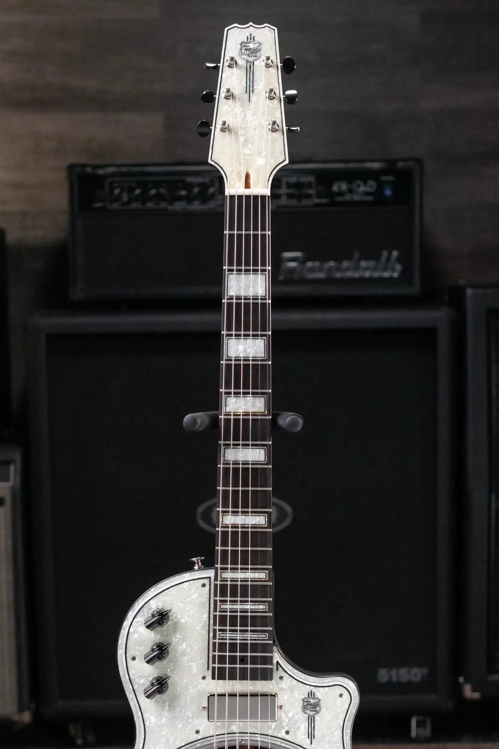 National Custom ResoLectric Guitar - Revolver with Pearloid Top and Hardshell Case