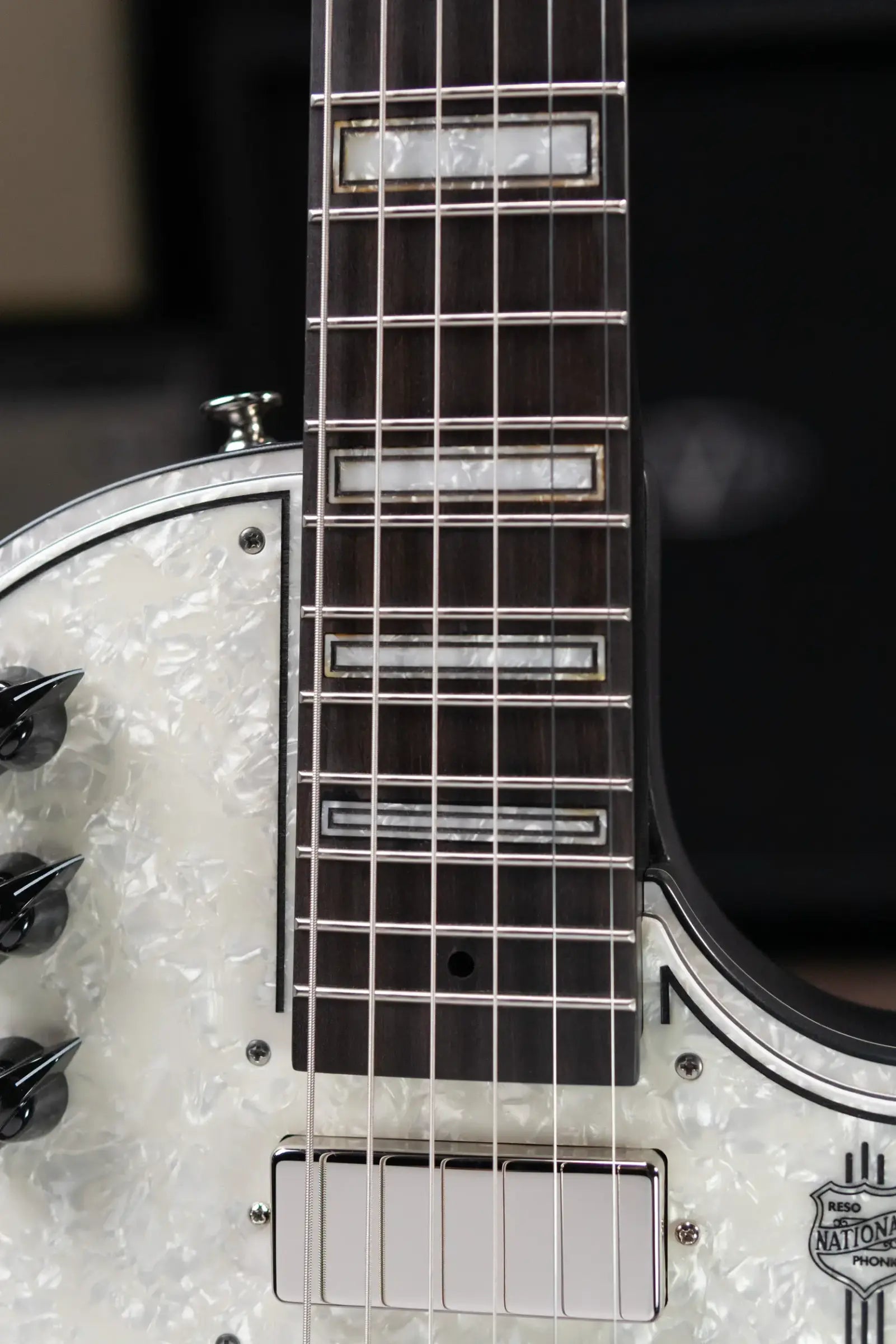 National Custom ResoLectric Guitar - Revolver with Pearloid Top and Hardshell Case