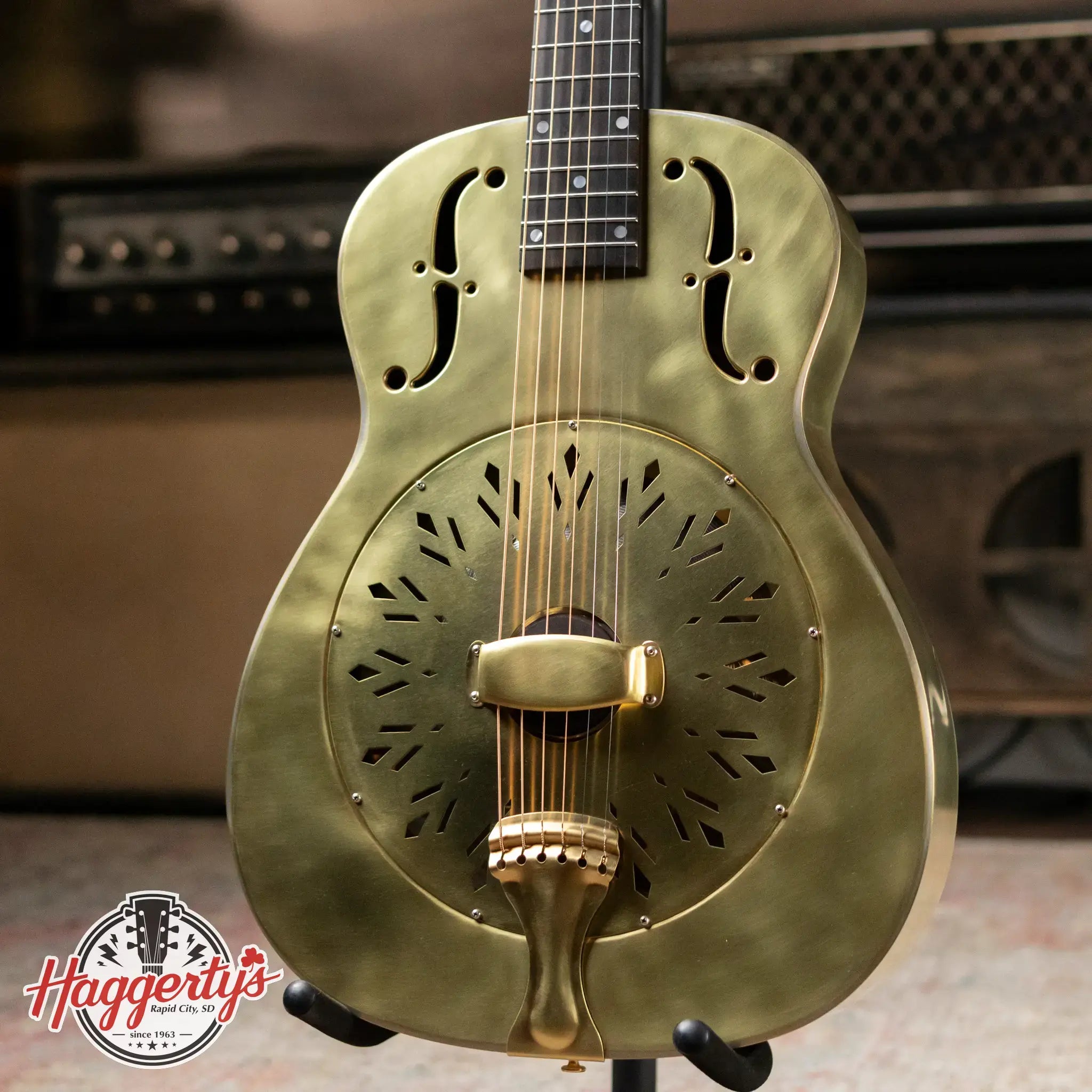 National Raw Brass 14-Fret Resonator with Hardshell Case