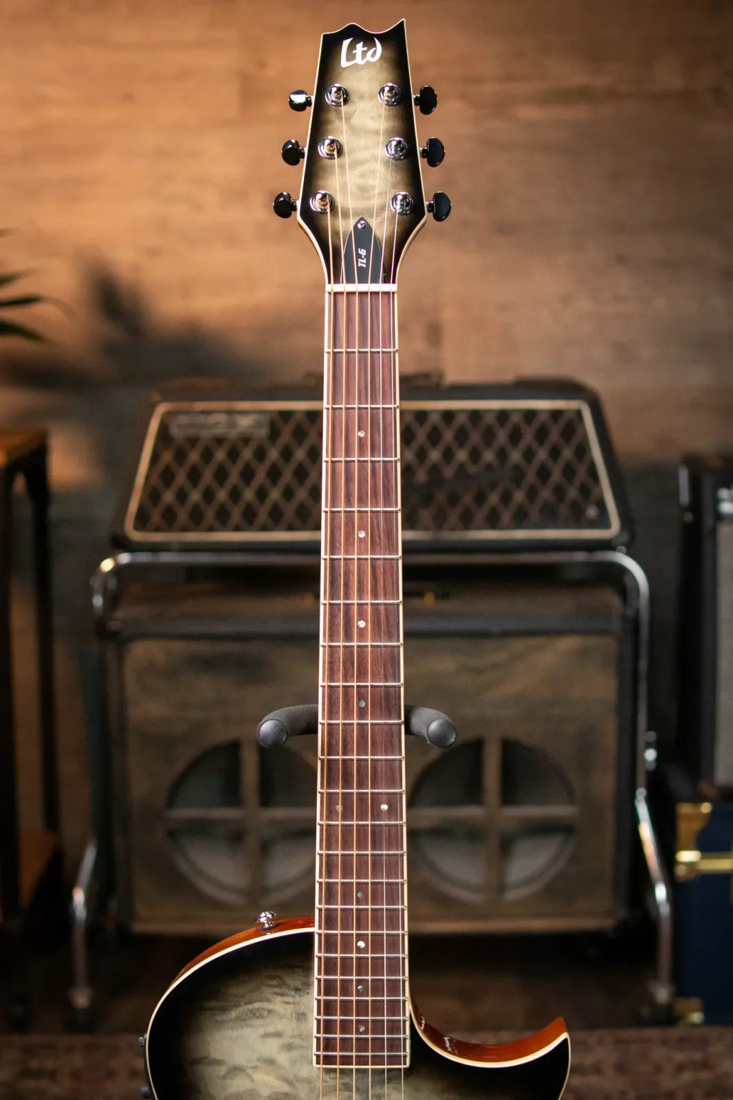 ESP LTD TL-6 Acoustic/Electric Guitar - Charcoal Burst