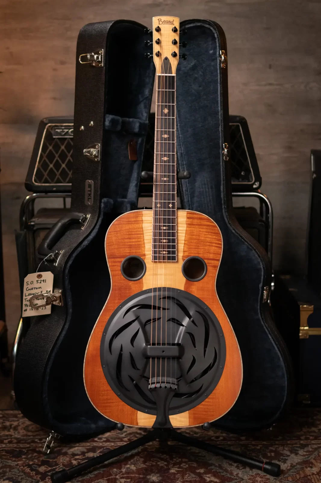 New Beard Guitars Legacy E Model Round Neck Custom Natural with Two Tone Upper Bout haggerty 13