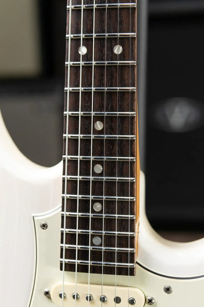 Novo Custom Idris HSS Electric Guitar - Olympic White over '64 3-Tone Burst with Gig Bag
