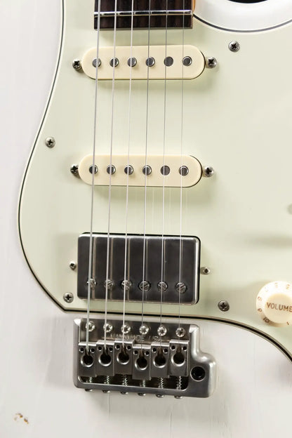Novo Custom Idris HSS Electric Guitar - Olympic White over '64 3-Tone Burst with Gig Bag