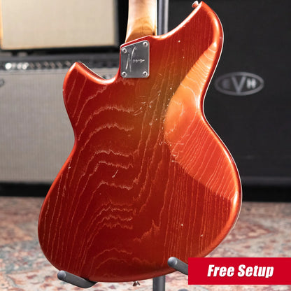 Novo Custom Miris P2 Semi-Hollow Electric Guitar - Faded Sparkling Burgundy with Gig Bag