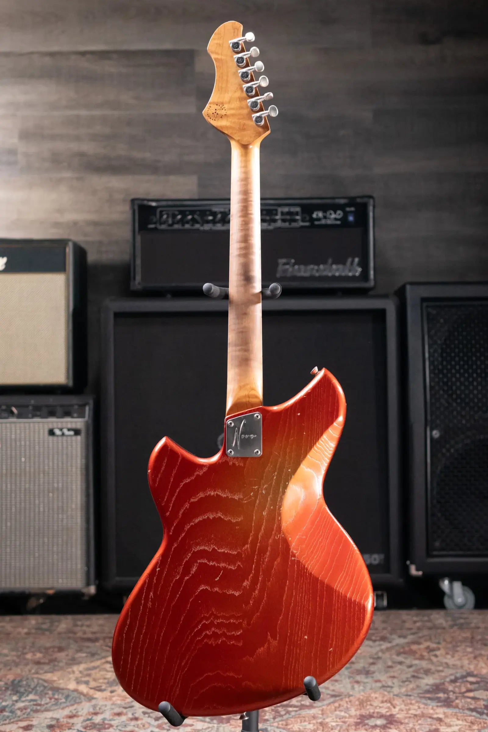 Novo Custom Miris P2 Semi-Hollow Electric Guitar - Faded Sparkling Burgundy with Gig Bag