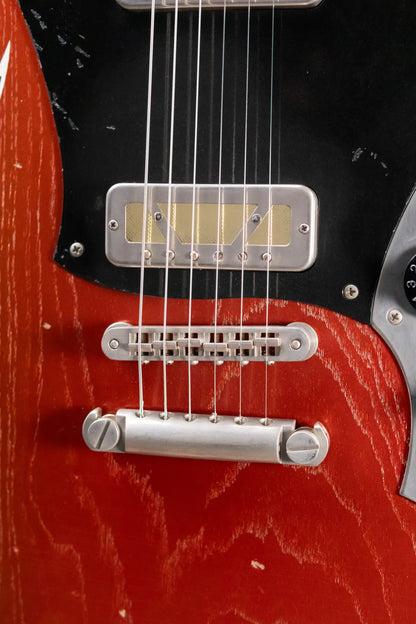 Novo Custom Miris P2 Semi-Hollow Electric Guitar - Faded Sparkling Burgundy with Gig Bag