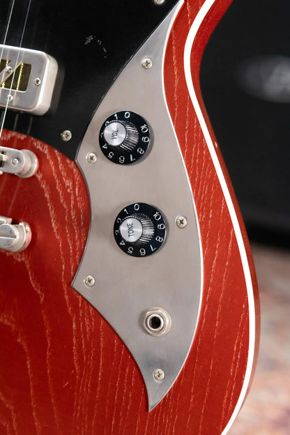 Novo Custom Miris P2 Semi-Hollow Electric Guitar - Faded Sparkling Burgundy with Gig Bag