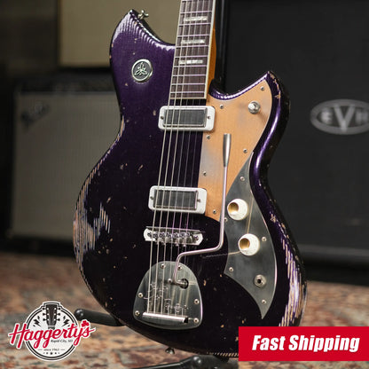 Novo Custom Serus J Baritone Electric Guitar - Purple Stranger with Gig Bag