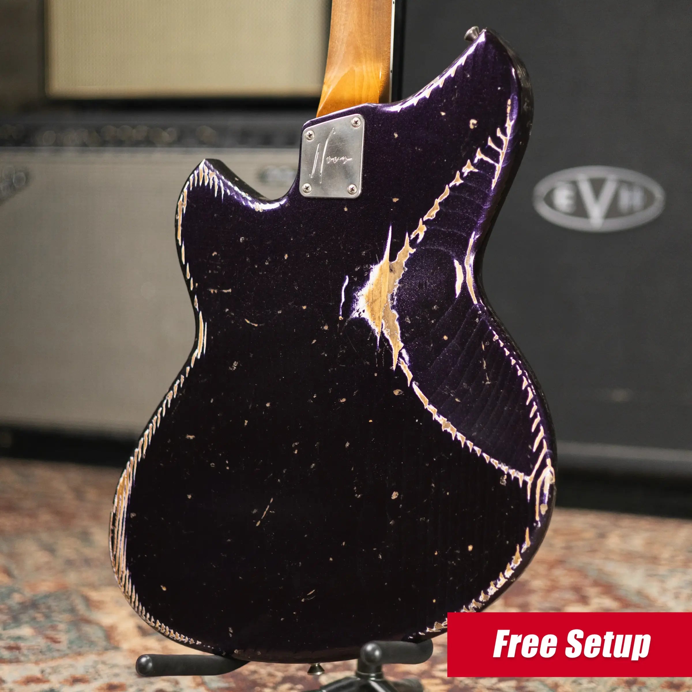 Novo Custom Serus J Baritone Electric Guitar - Purple Stranger with Gig Bag