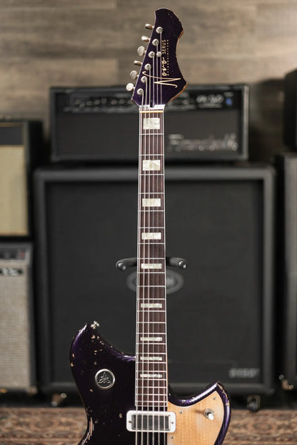 Novo Custom Serus J Baritone Electric Guitar - Purple Stranger with Gig Bag