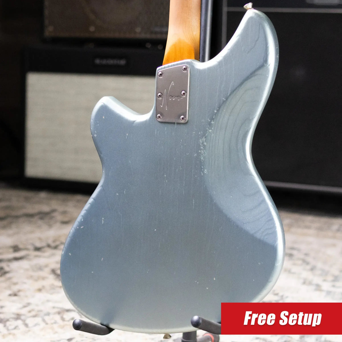 Novo Custom Shop Ivorus Electric Bass - Ice Blue Metallic with Gig Bag